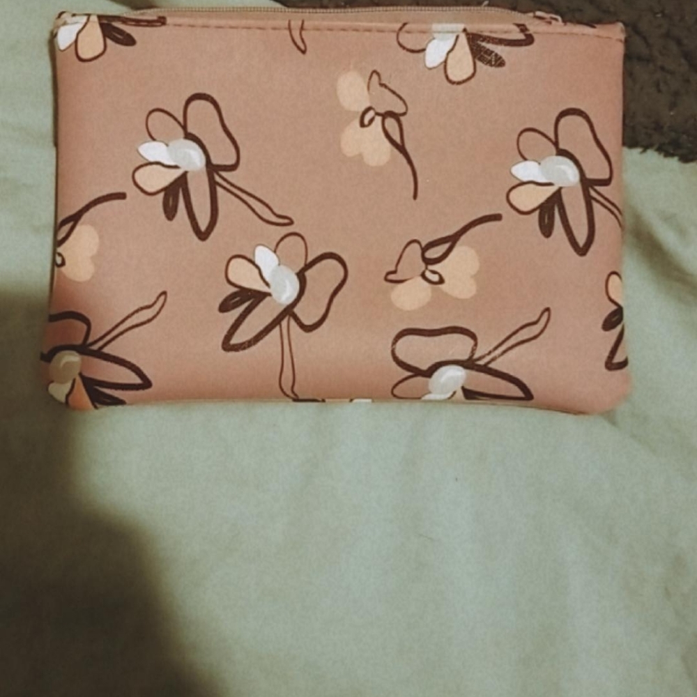Purple and White Dragonfly Makeup Bag